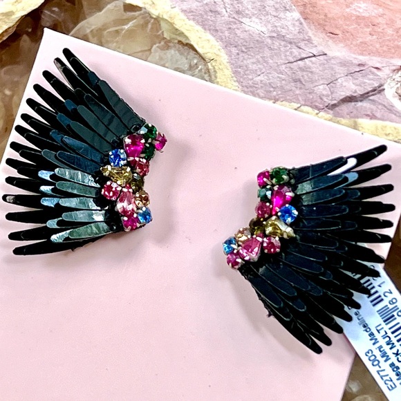 πΊπHPππΊ NWT Mignonne Gavigan Mega Mini Madeline Earrings Black Multi - Picture 7 of 16